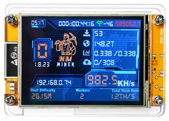 NerdMiner V2 Solo Bitcoin Miner (ESP32)