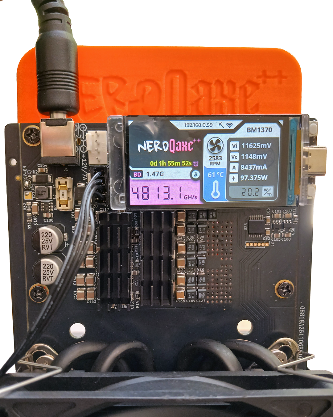 NerdQaxe++ Solo Bitcoin Miner Rev 6.1 6TH/s