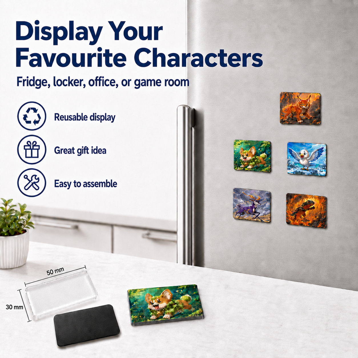 Magnet My Cards 30 x 50mm Card Art Magnet Kit with Storage Box – 6 Pack