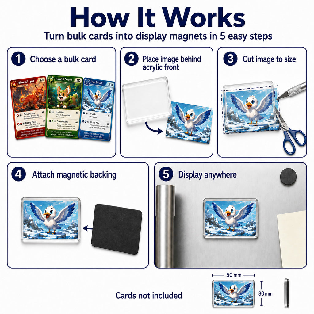 Magnet My Cards 30 x 50mm Card Art Magnet Kit with Storage Box – 6 Pack