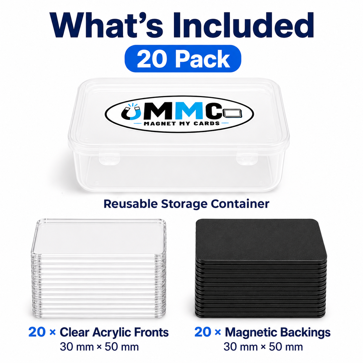 Magnet My Cards 30 x 50mm Card Art Magnet Kit with Storage Box – 20 Pack